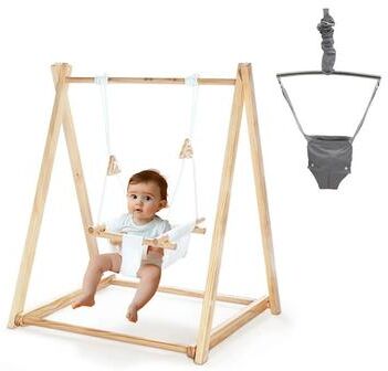 36.6 In. Foldable Swing Set With Stand Premium Montessori For Baby And Toddler