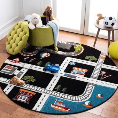 SAFAVIEH Carousel Kids Koika Neighborhood Toy Roadway Area Rug