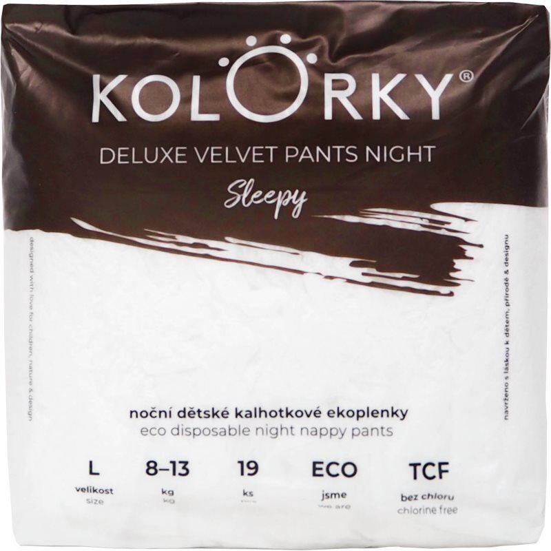 Kolorky Deluxe Velvet Pants Night Sleepy culottes de protection jetables pour la nuit L 8-13 kg 19 pcs