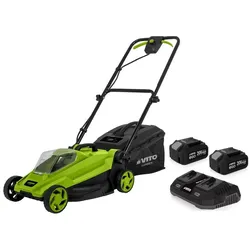 20V Akku-Rasenmäher + 2 Akkus 4.0Ah+ Doppel-Ladegerät Behälter 30L VITO