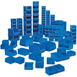 BRB 100 Sichtboxen Profi (55 LB6, 35 LB5, 10 LB4), Industriequalität, blau