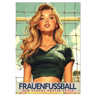 Frauenfußball - Old School Poster Style (Wandkalender 2027 DIN A2 hoch), CALVENDO Monatskalender
