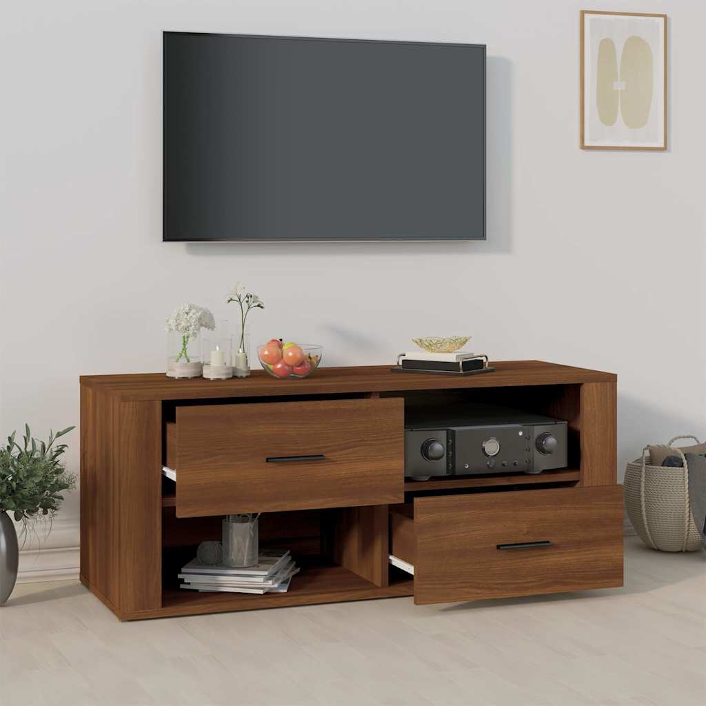 vidaXL Meuble TV Chêne marron 100x35x40 cm Bois d'ingénierie