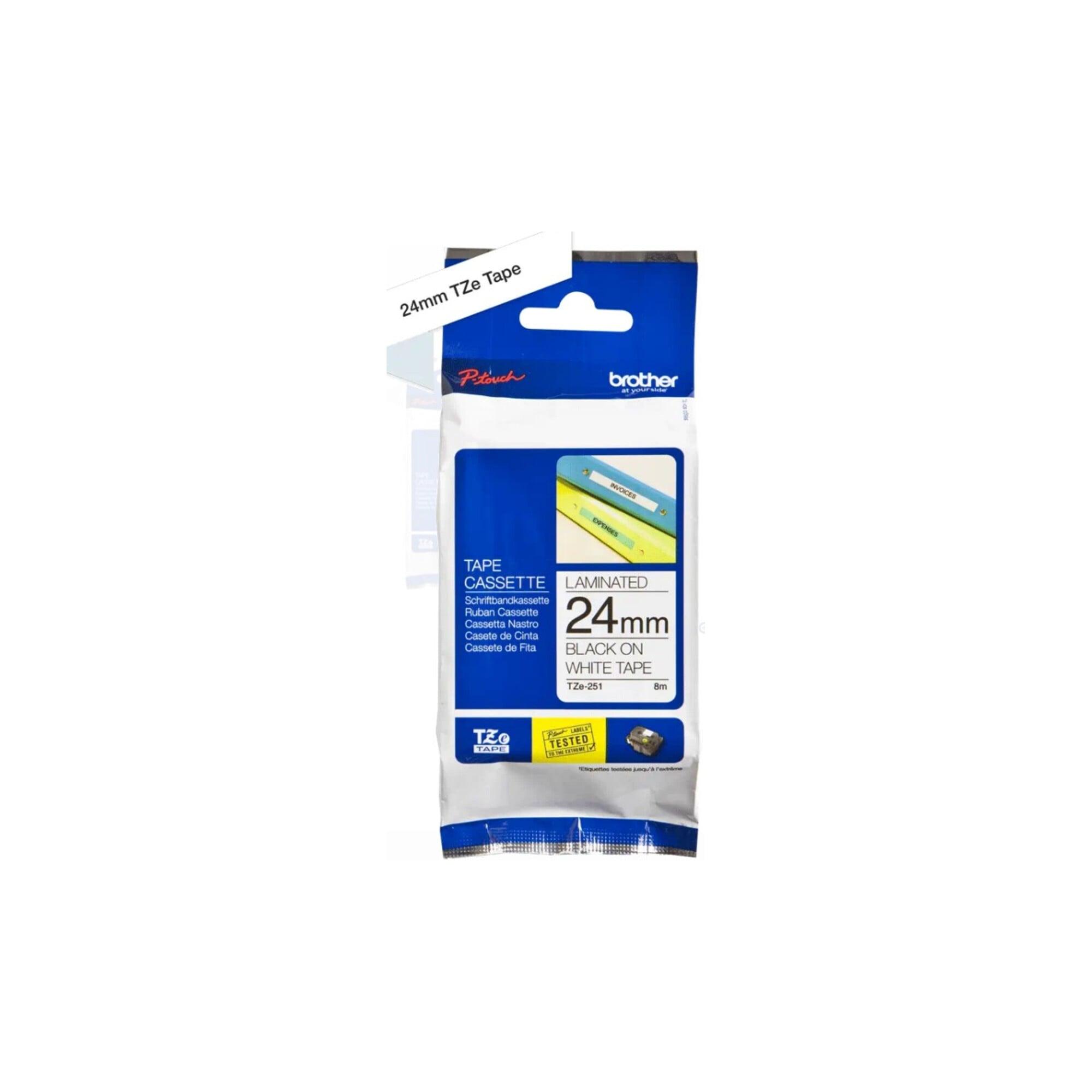 BROTHER Schriftbandkassette TZe-251 weiß/schwarz (TZE251)