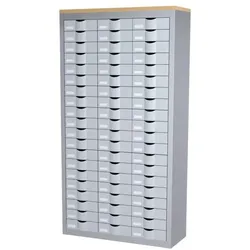 Paperflow Schubladenschrank - 20 Reihen je 3 Schübe silber, 87x169.5x33.5 cm