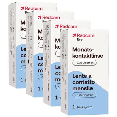 Redcare Monatslinse -3,75 4-er Set 4x1 St Kontaktlinsen