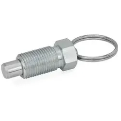 Rastbolzen, Stahl, mit Zugring / Zugöse, ohne Rastsperre (717-8-M16X1,5-A-ST)