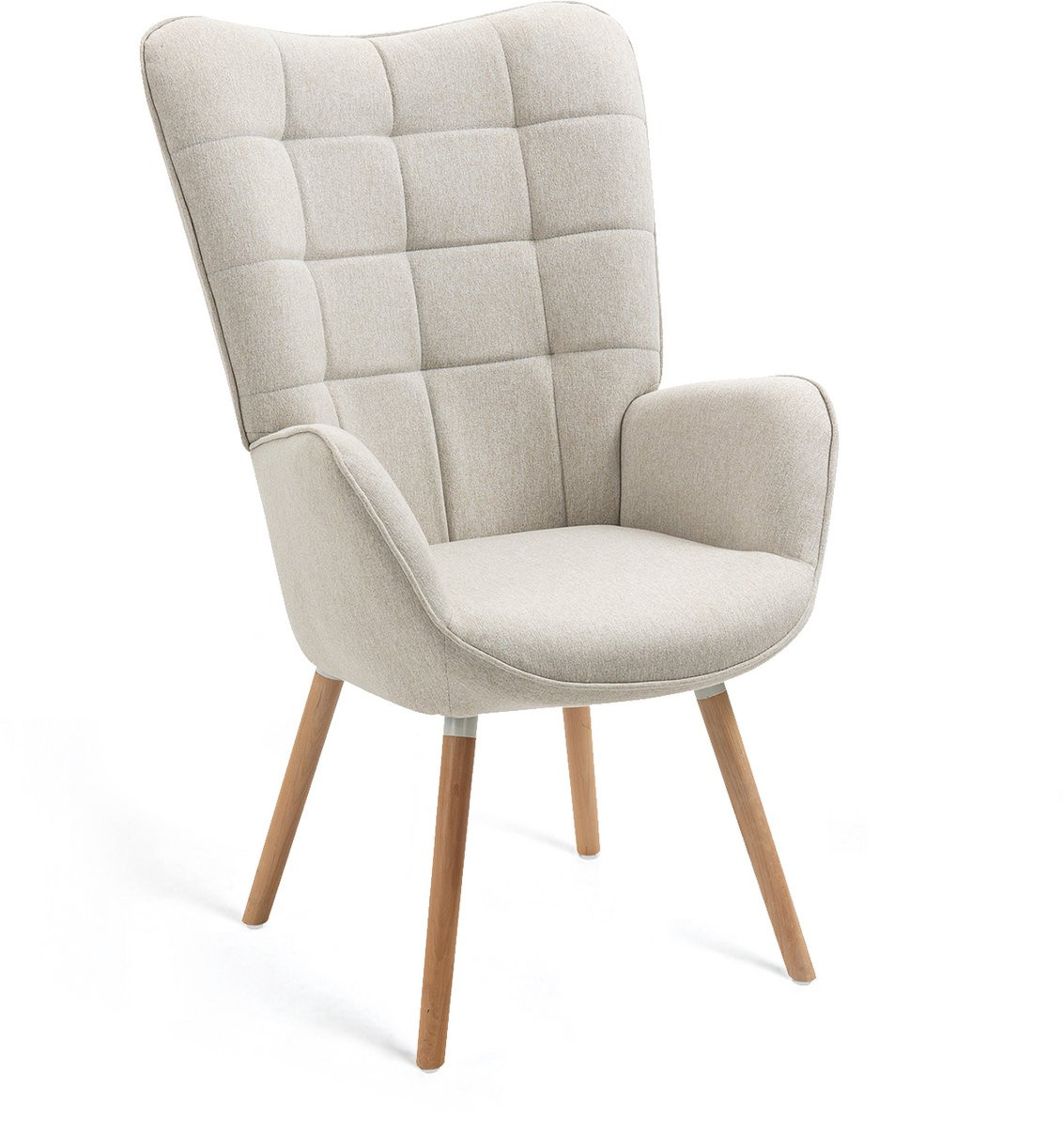 Meubles Cosy Scandinavische Loungefauteuil met zachte stof - Beige