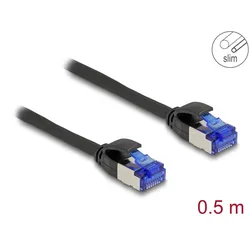DELOCK RJ45 Netzwerkkabel Cat.6A S/FTP Slim 0,5m schwarz