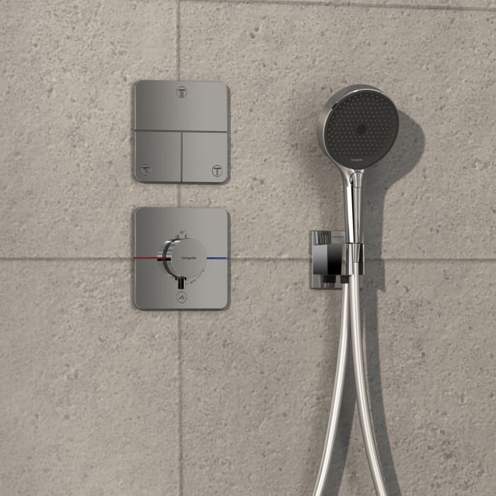 Hansgrohe ShowerSelect Comfort Q Thermostat 15589000 UP, für 1 Verbraucher und einen zusätzlichen Abgang, chrom