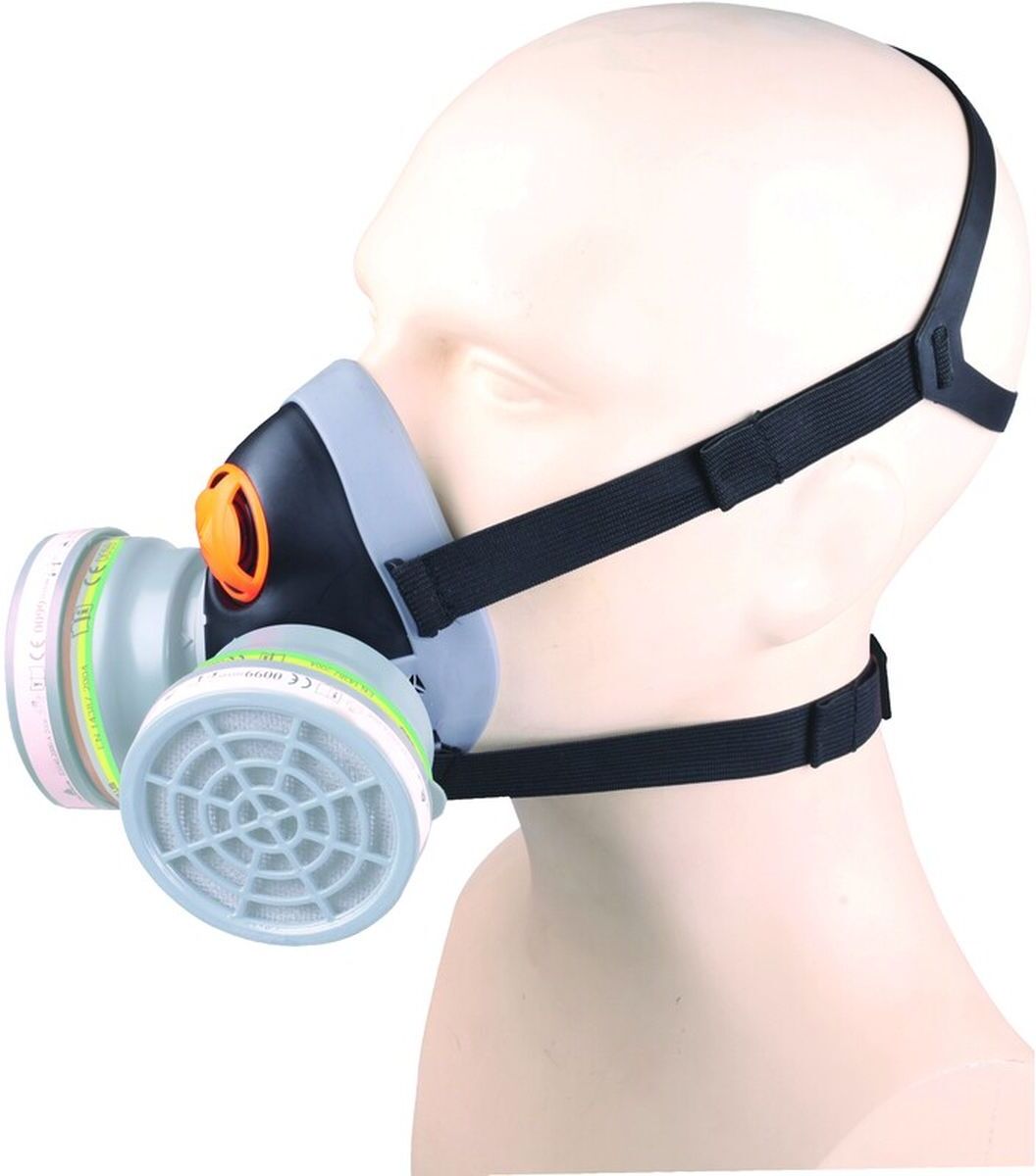 Delta Plus Maschera facciale semi-completa M6400, esclusa cartucce di filtro