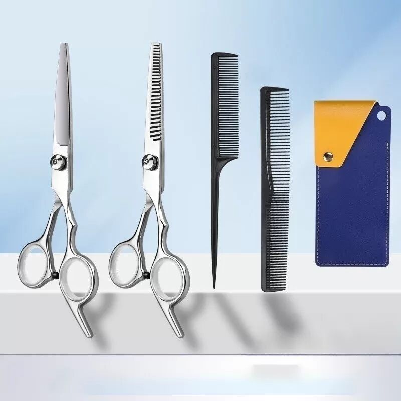INF Verstellbare Haarschneideschere + Modellierschere + Aufbewahrungstasche mit 2 Kämmen