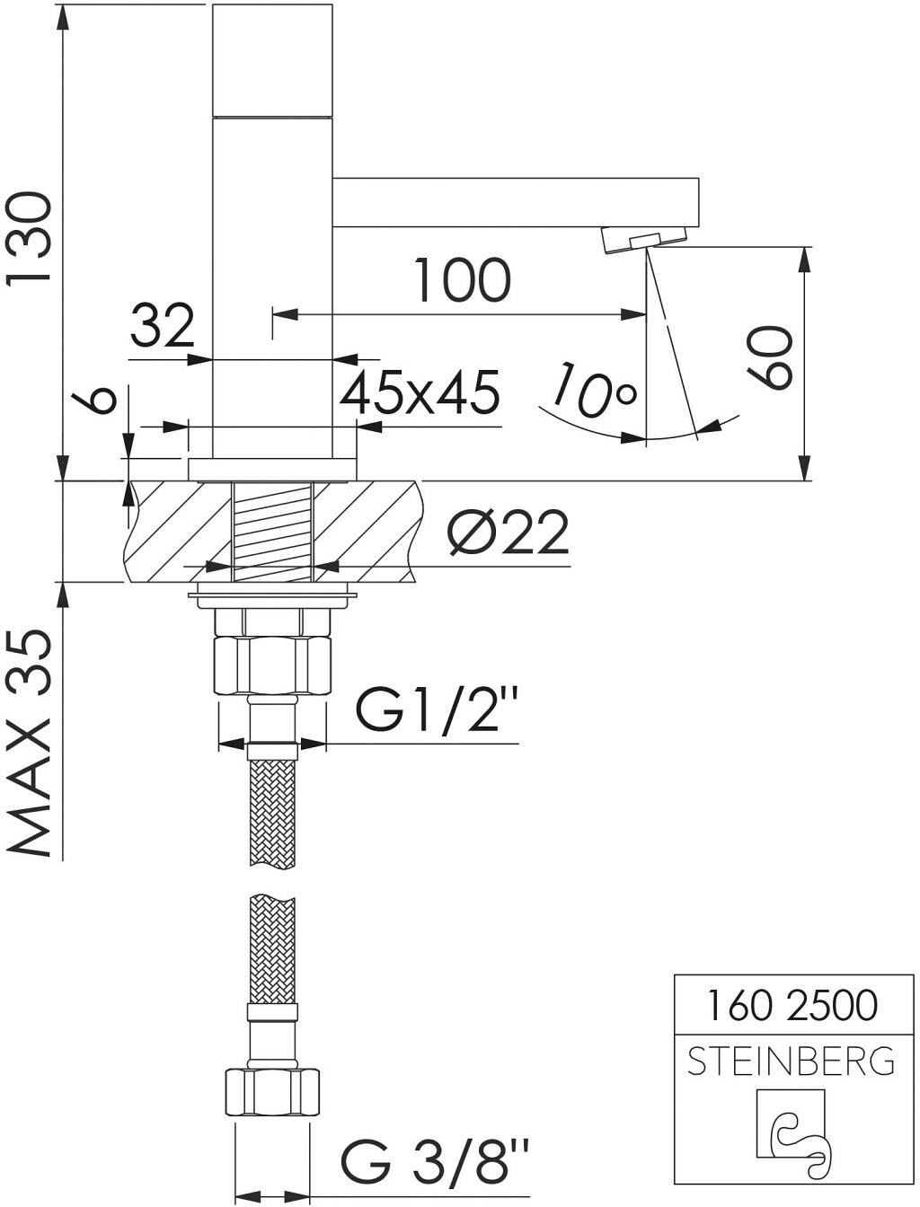 Steinberg Serie 160 Kaltwasser Armatur