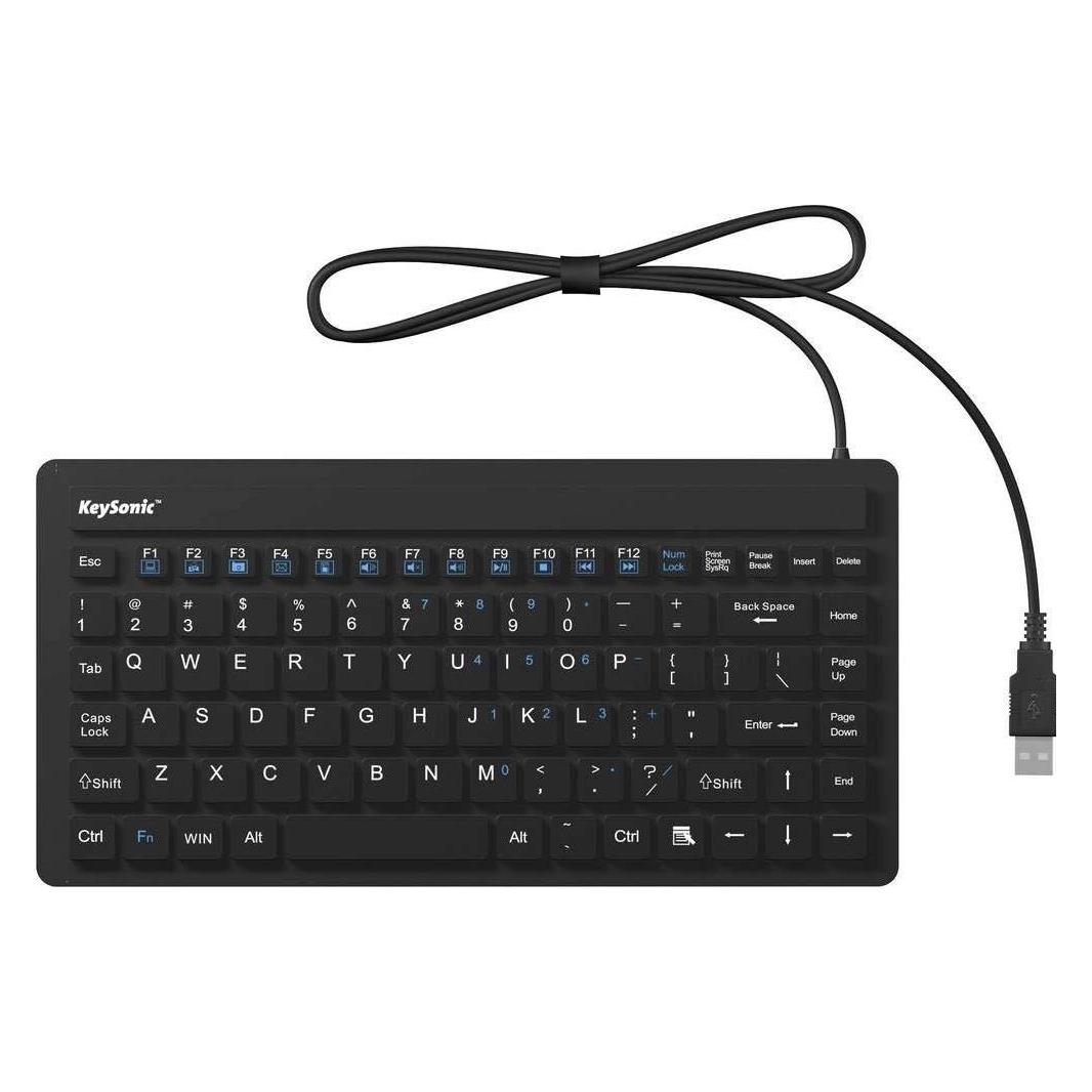 KeySonic KSK-3230" (US) USB-Tastatur Schwarz Silikonmembran, Wasserdicht (IPX7) (US, Kabelgebunden) (28113)
