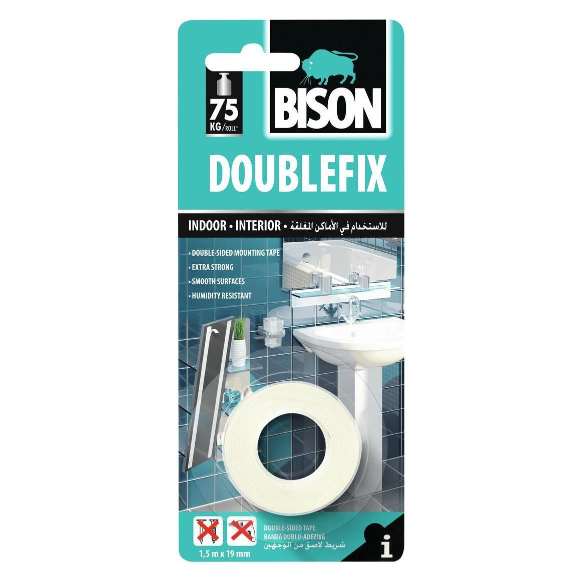 Bison Double Fix Tape (1.5m x 19mm) (19 mm) (1493045)