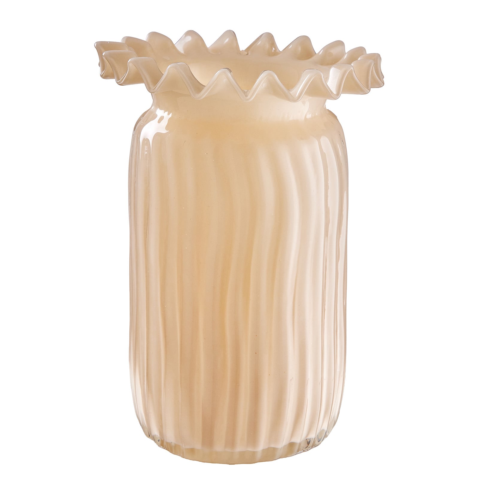 home24 Glazen Vaas Beige Diameter: 16 cm