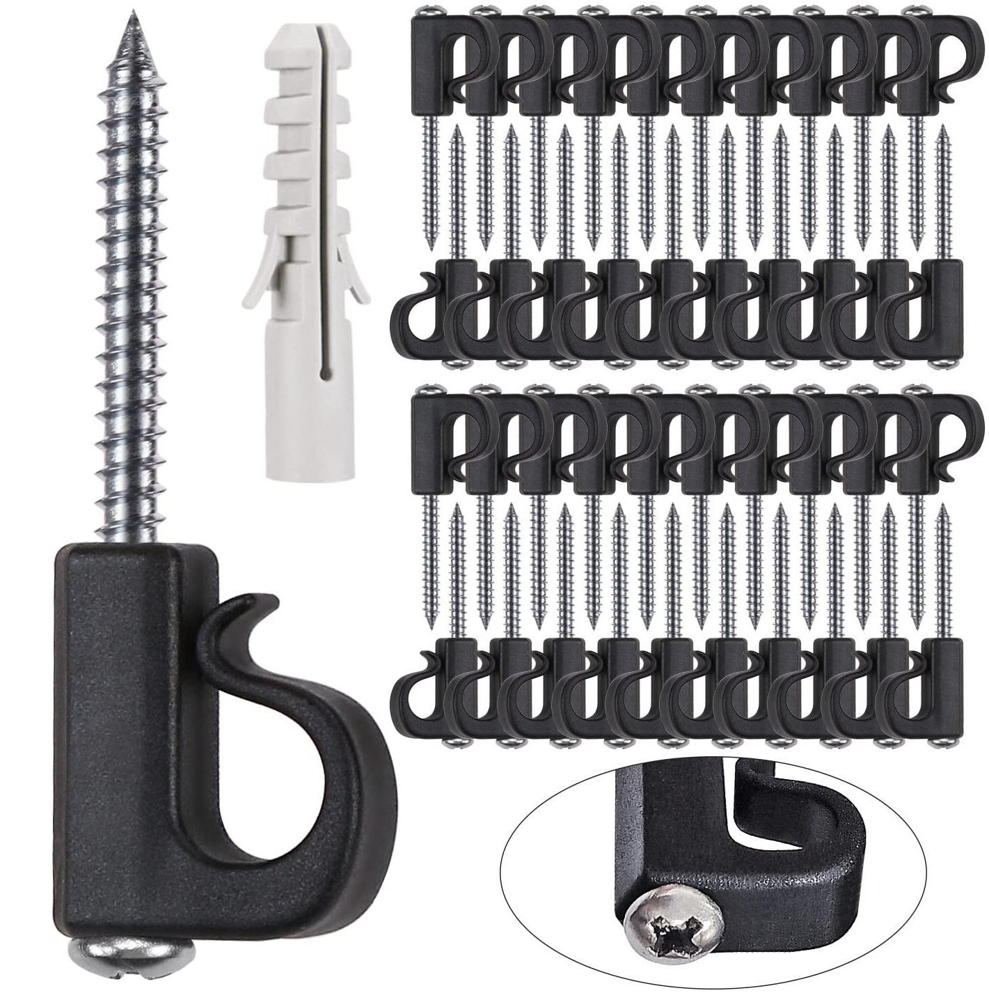 Solidchoice Set van 40 Kerstlicht Haakjes met Schroef