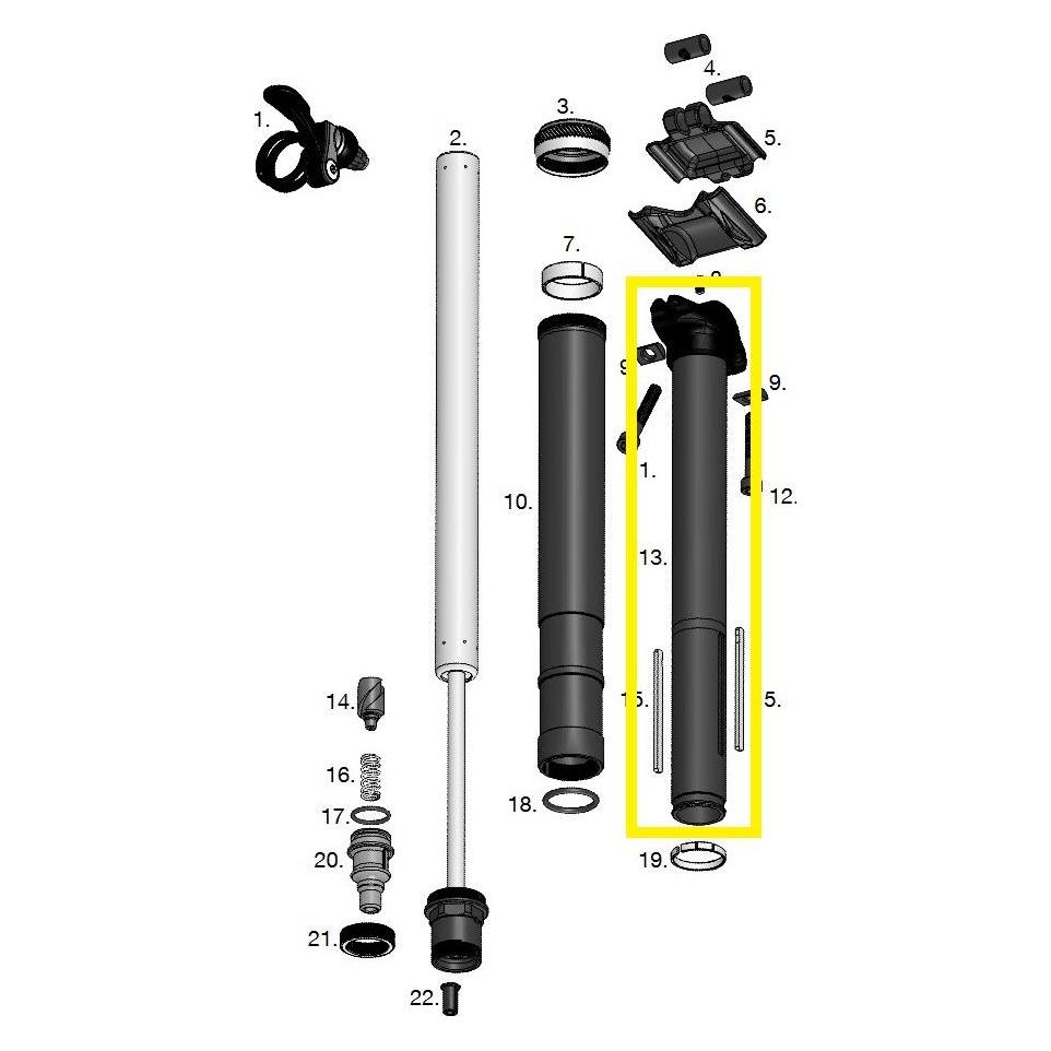 Crankbrothers Highline 2.0 Quill Assembly Schafteinheit, Level 7, 30.9/31.6/34.9mm, 170mm (40082768)