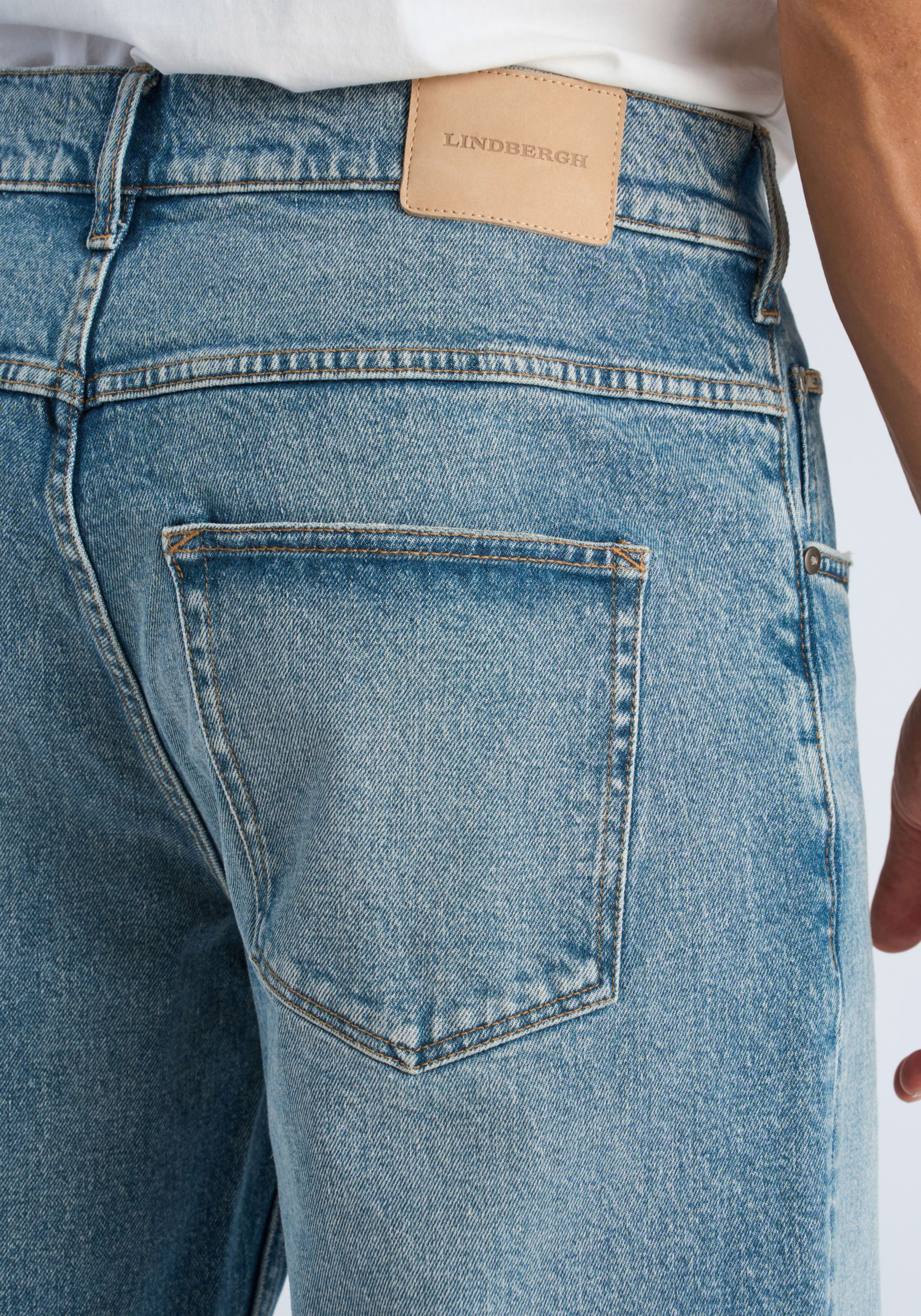 5-Pocket-Jeans LINDBERGH, Herren, Gr. 30, Länge 32, blau (tanto blau), Denim/Jeans, Obermaterial: 99% Baumwolle, 1% Elasthan, unifarben, loose fit lang, Jeans 5-Pocket-Jeans, Extra loose fit / Mit Stretch tanto blau 30, Länge 32