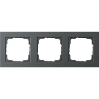 Abdeckrahmen E2 drei Einheiten horizontal und vertikal, Unterputzmontage, Kunststoff anthrazit, Retail