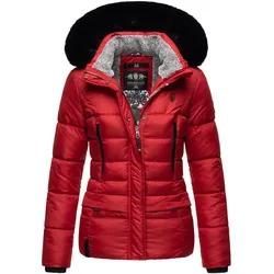 NAVAHOO Damen Winterjacke Steppjacke mit Teddyfell & Kunstpelz Kapuze Loveleen