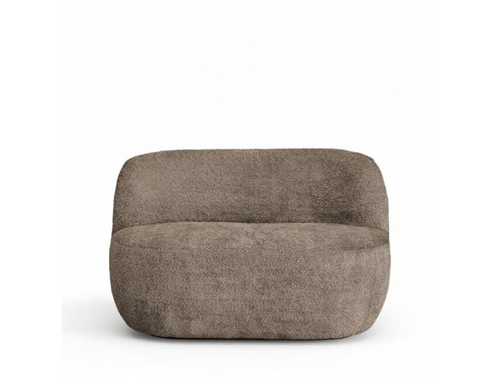 Banquette 2 places en tissu bouclette - taupe