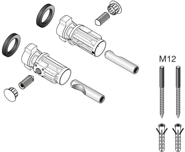 LAUFEN Kartell Boden-Befestigungsset H8928360000001 M 12, für freistehenden Waschtisch