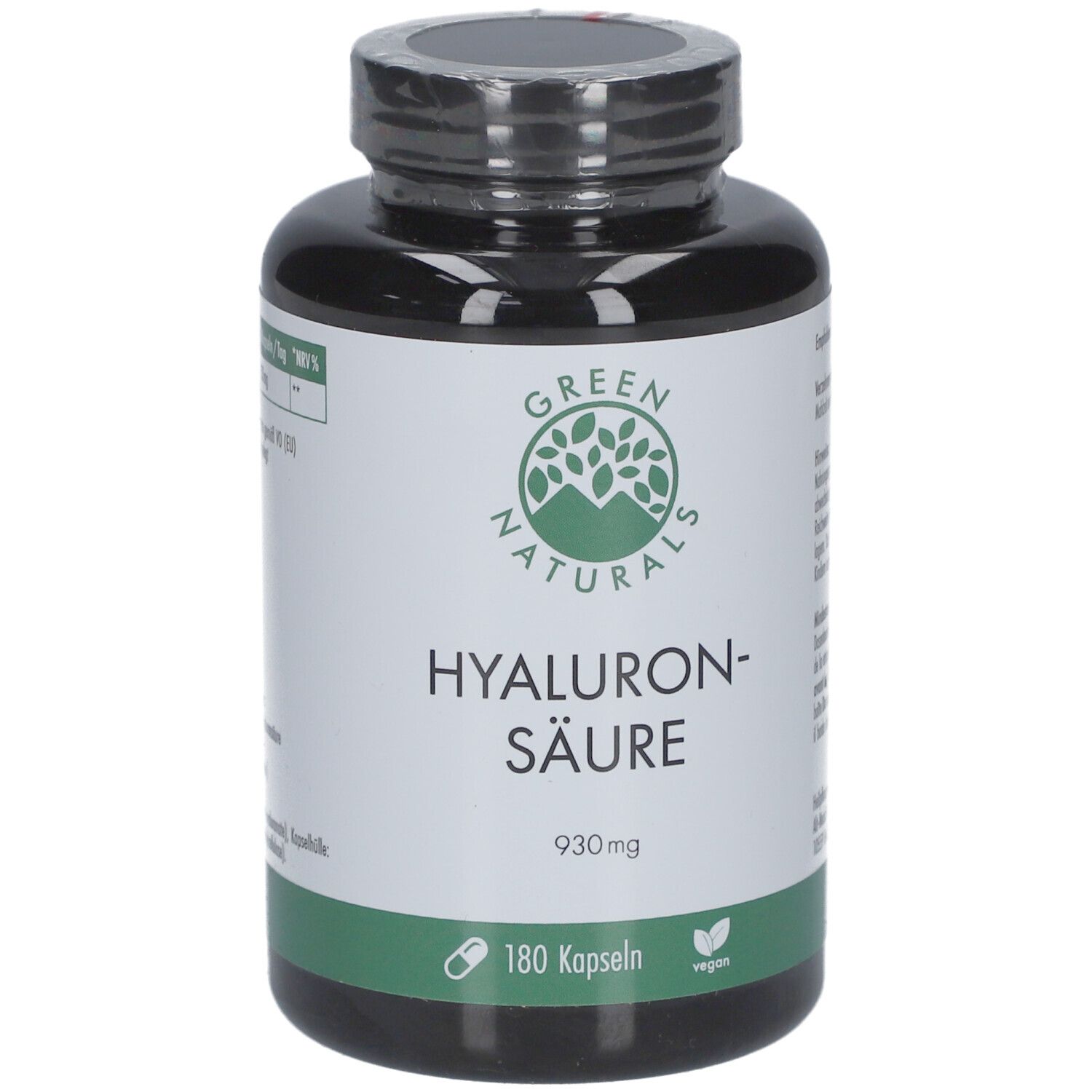 Green Naturals Hyaluronsäure 930 mg vegan Kapseln 180 St