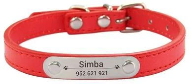 Uplifted Finds Heritage Elite Personalized Vegan Leather Collar red xxs