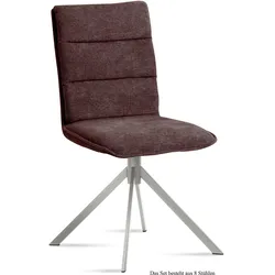 ESSZIMMERSTUHL (8er-Set) Dorota 47x92x60 Edelstahl/Braun
