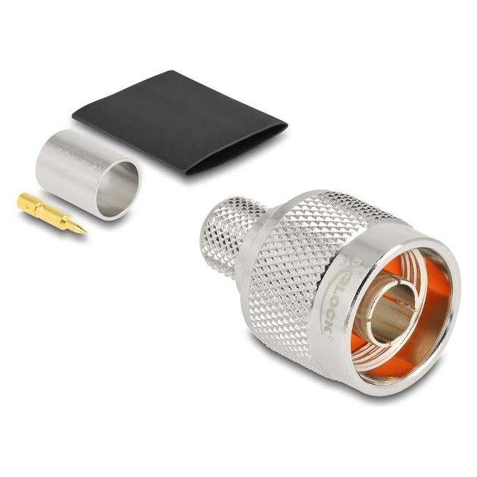 Delock N Stecker zum Crimpen LMR 400mit passendem Schrumpfschlauch (Stecker und Verbinder) (91768)