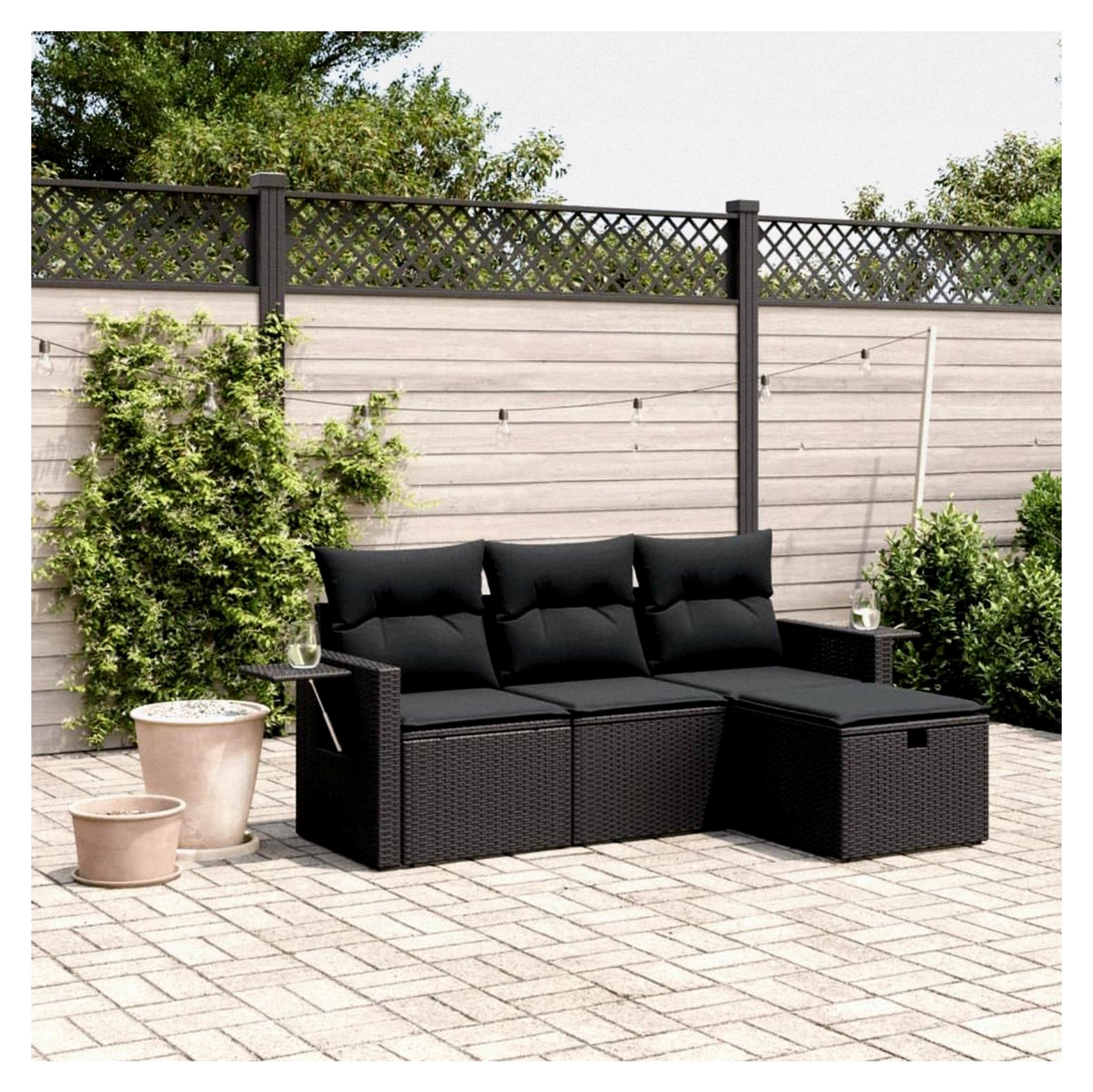 Balkon Lounge Rattan Gartenlounge Klein Sofa Ecklounge Rattansofa Sitzecke Balkon Gartensofa Ecksofa Garten Lounge Sofa Outdoor Balkonmöbel