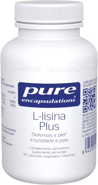 Pure Encapsulations L-Lisina Plus 90 cápsulas vegetais
