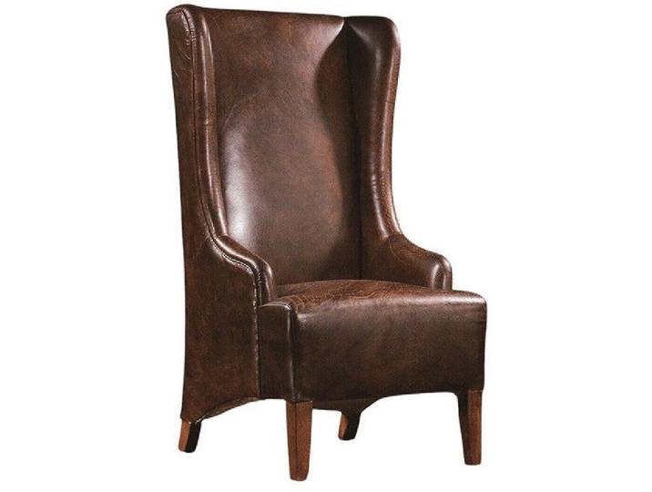 Xlmoebel Ohrensessel Echtleder Relaxsessel im Vintage-Look für gemütliche Stunden (Ohrensessel), Hergestellt in Europa