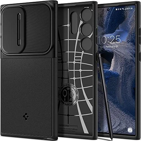 Spigen Optik Armor Black Cover für Samsung Galaxy S23 Ultra