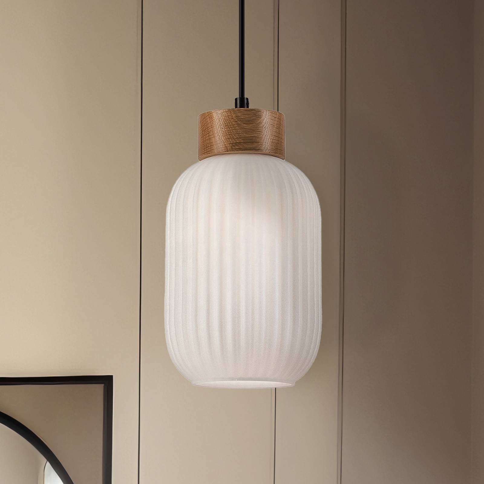 Glas Hängelampe Harmony Lamkur, dimmbar, weiß / opal, für Wohn- / Esszimmer, Glas, Skandinavisch, Pendelleuchte