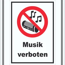 HB-Druck Schild Musik verboten A5 (148x210mm)