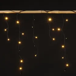 LED Lichtervorhang 3,5m warmweiß Lichterkette Weihnachtensdeko Aussenbeleuchtung Warmweiß