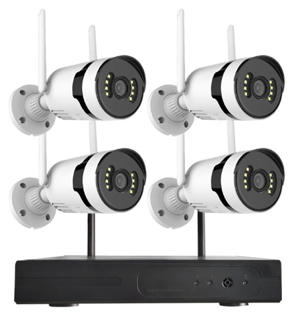 Kabelloses WiFi-Kameraset mit NVR-Einheit und 4× 5MP-Bullet-Kameras