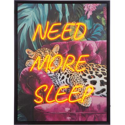 Holzbild GILDE "Bild rechteckig Need more sleep", bunt (farbe rahmen: schwarz, farbe bild(er): mehrfarbig), B:63cm H:83cm T:4cm, Poly-Leinwand, Bilder, Holzbild