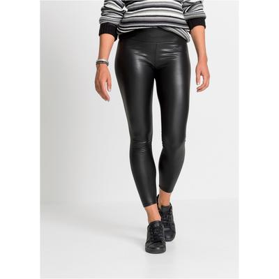 Thermoleggings BONPRIX "Leggings mit Thermo Funktion", Damen, Gr. 32/34 (XS), N-Gr, schwarz, Obermaterial: 95% Polyester, 5% Elasthan. Beschichtung: 100% Polyurethan, skinny fit, Hosen, mit Thermo Funktion, aus Lederimitat, mit weichem Innenfließ