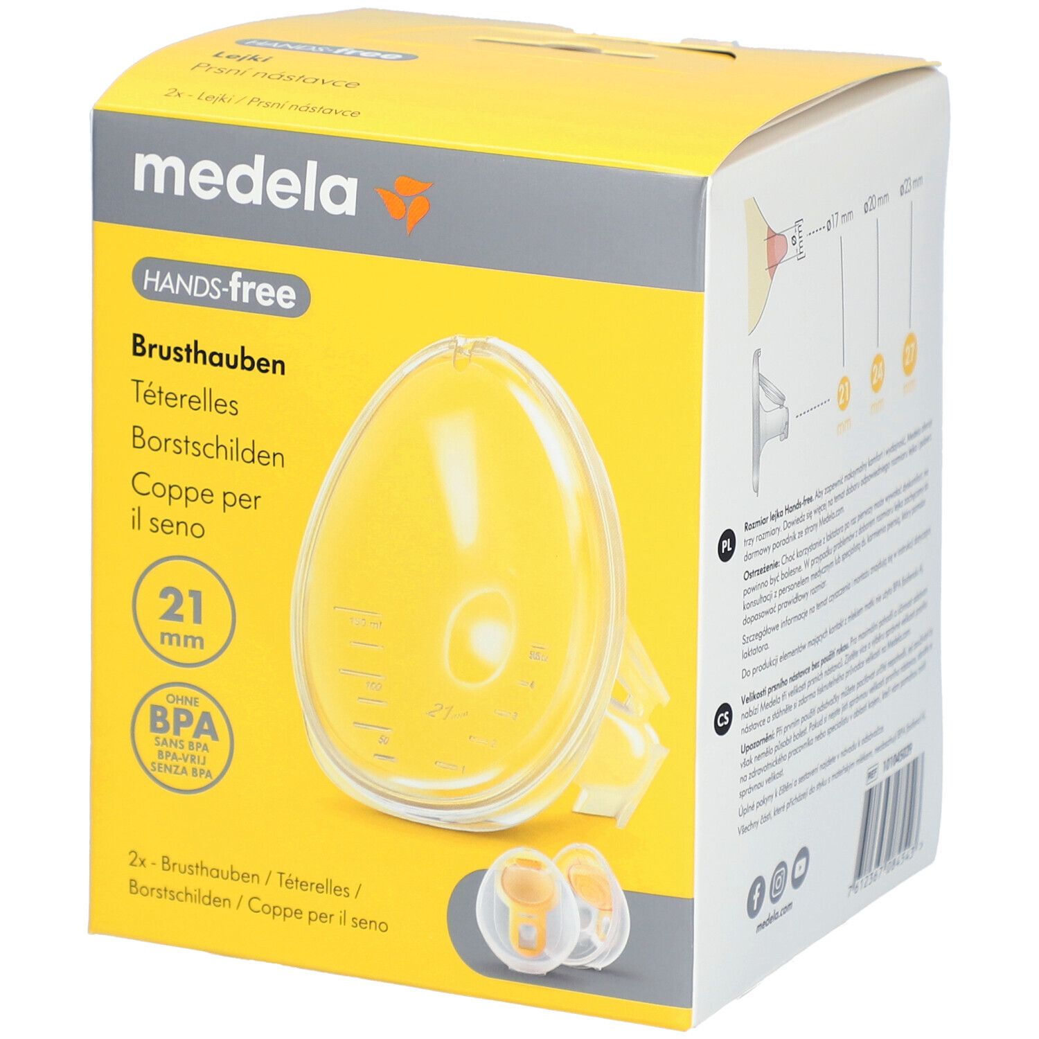 Freestyle Hands-free Brusthauben (2 Stück), 21mm 2 St