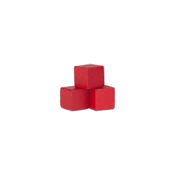 Halmakegel.com Holzwürfel - Spielsteine - kantig - rot - Holz - 10 mm 255459
