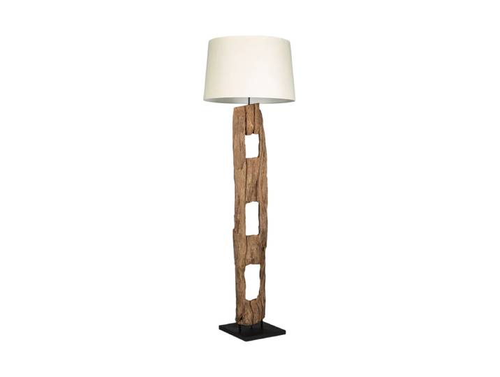 Handgefertigte Stehlampe „Barracuda“ aus Treibholz Weiss Invicta Interiors