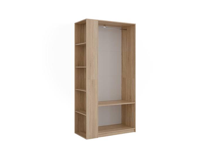 Vicco Kleiderschrank Elmo Sonoma 80 x 200 cm 2er Set, Sonoma Eiche, Rechteckig, 80x200x50 cm, Schlafzimmer, Kleiderschränke