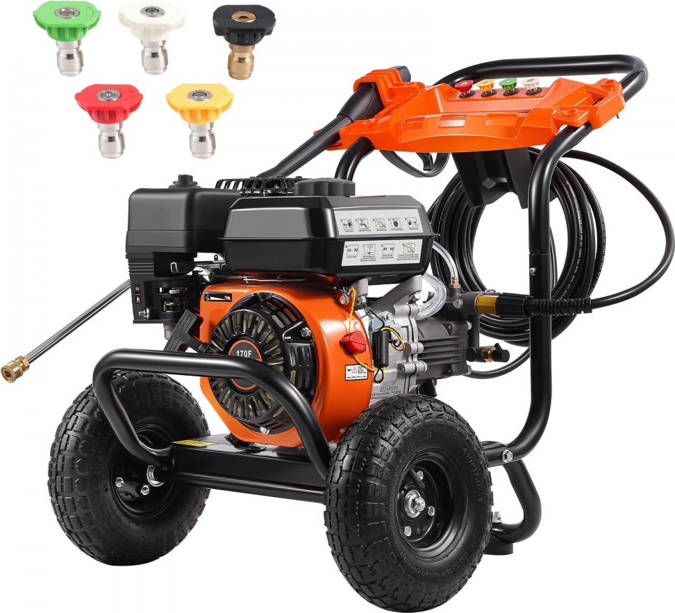Benzin Hochdruckreiniger - 3500 PSI - 10 L/min - 2,6 GPM - 5 Düsensätze - Ideal für Autos und Fahrzeuge