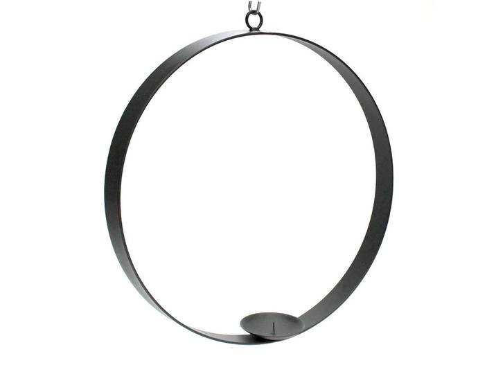 DanDiBo Wandkerzenhalter rund Metall Schwarz 50 cm, 50x50x4 cm, Dekoration, Kerzen & Kerzenhalter, Teelichthalter