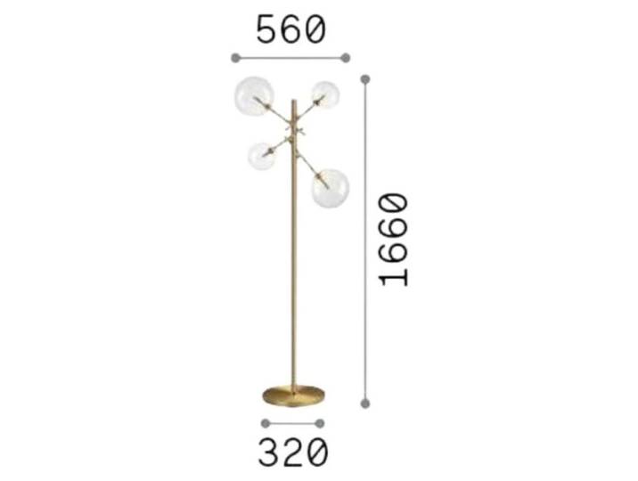 Ideal Lux 348285 EQUINOXE Stehleuchte H1660mm 4xG4 Kupfer