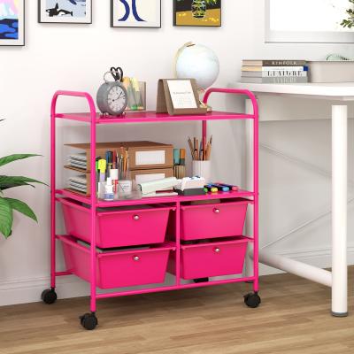 Lirago 4 Drawers Shelves Rolling Storage Cart Rack