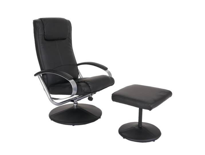 RELAXSESSEL MIT HOCKER Schwarz